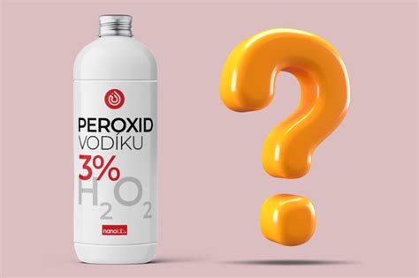 Ilustrácia peroxidu vodíka a fľaše s rozprašovačom