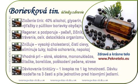 Infografika zobrazujúca hlavné liečivé účinky borievky obyčajnej