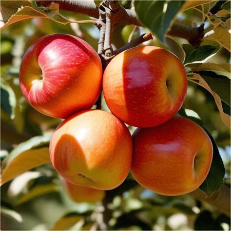 Detailný záber na zrelé plody jablone 'Elstar' na konári s charakteristickým červeným líčkom