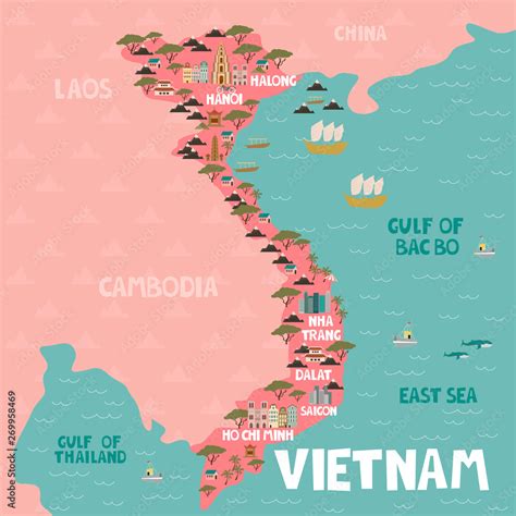 Mapa Vietnamu s vyznačenými kávovými regiónmi