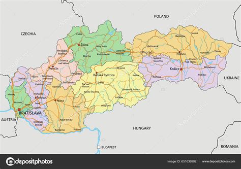 Mapa Slovenska s vyznačenými regiónmi pôsobnosti firiem