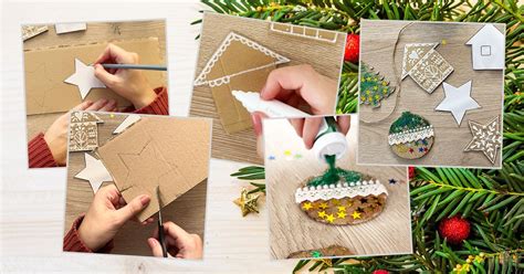 Ilustrácia rôznych vianočných ozdôb vyrobených z prírodných materiálov