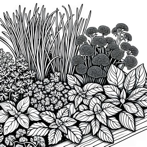 Ilustrácia kompozície trvalkového záhona s rôznymi výškami a veľkosťami rastlín