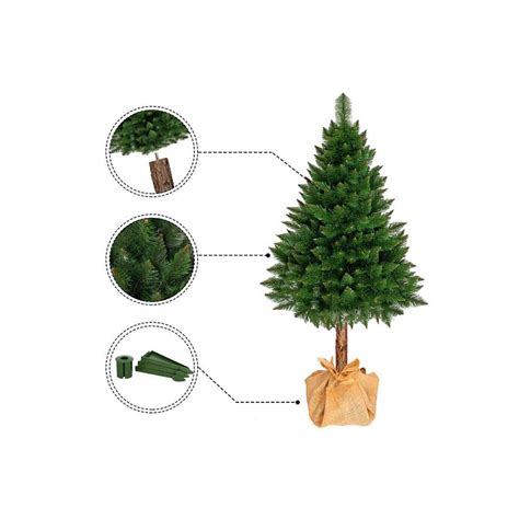 Umelý vianočný stromček SPRINGOS Jedľa na kmienku 90 cm, celkový pohľad