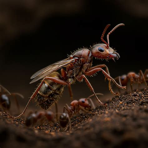 Tematické foto: Mravčia kráľovná s vajíčkami a robotnicami v hniezde
