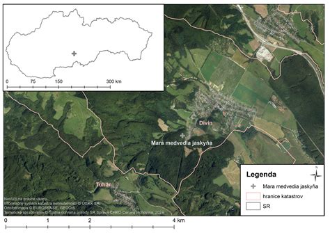 Mapa znázorňujúca oblasti poškodené víchricou