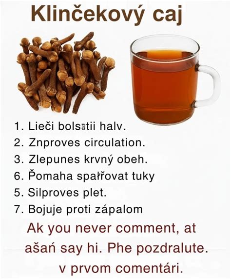 Šálka klinčekovej vody s celými klinčekmi