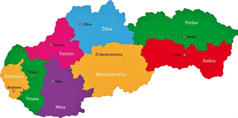 mapa Slovenska s vyznačenými okresmi zapojenými do projektu ZORA