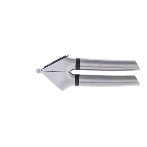 Detailný záber na lis na cesnak vyrobený z nehrdzavejúcej ocele