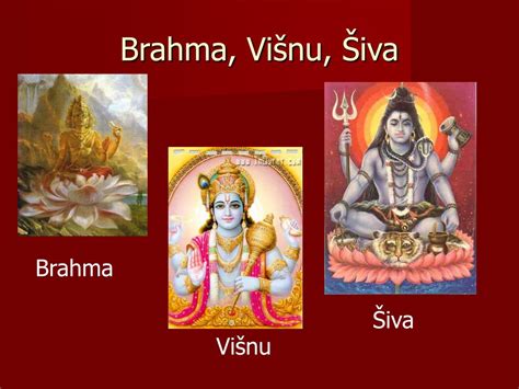 Schéma hinduistického panteónu: Trimúrti (Brahma, Višnu, Šiva) a ich aspekty