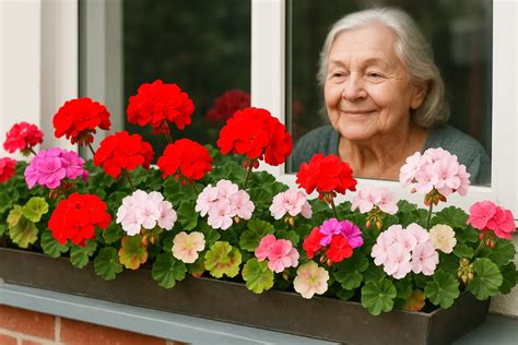 Pestovateľ odstraňujúci odkvitnuté kvety muškátov