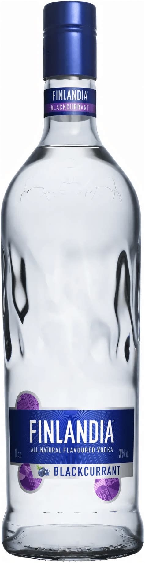 Tematické foto: Fľaša vodky Finlandia Blackcurrant Fusion a poháre s koktailmi z nej, ozdobené čerstvými ríbezľami a limetkami.