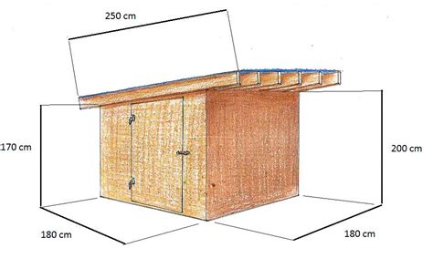 Schéma záhradného domčeka s vyznačenými rozmermi 280 x 180 cm a vnútorným usporiadaním
