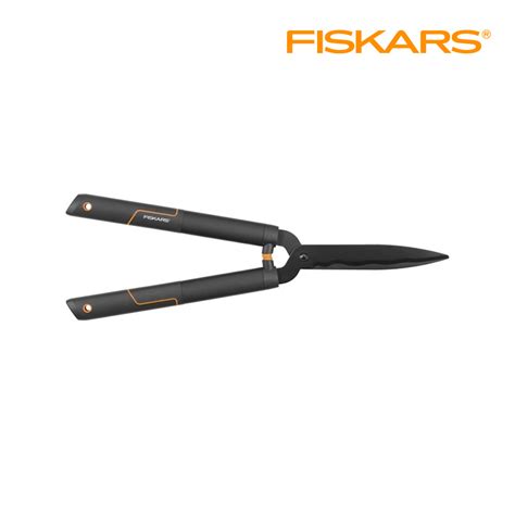 Detailná schéma nožníc Fiskars SingleStep s vyznačením dvojčepeľovej hlavy a dĺžky rukovätí