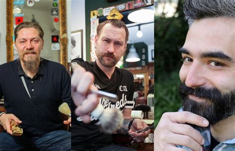 Fotografia profesionálneho barbera upravujúceho bradu