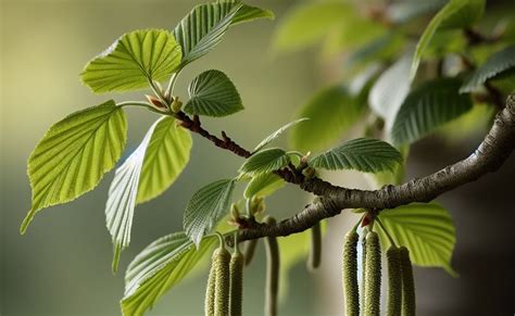 Detail kvetov a plodov hrabu obyčajného