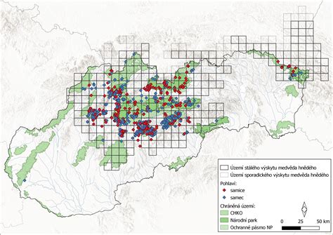 Mapa znázorňujúca typické biotopy bazy čiernej: okraje lesov a vinice