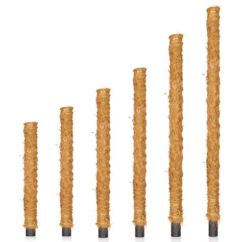 koláž rôznych typov opôr: kokosová tyč, kovová opora, rašeliníková tyč