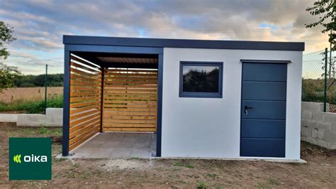 Záhradný domček 5x5m s prístreškom, vizualizácia