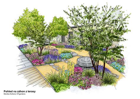 Foto rozmanitého trvalkového záhonu