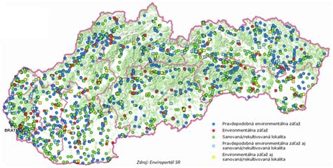 Mapa znázorňujúca typické prostredie pre rast medvedieho cesnaku - vlhký listnatý les