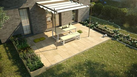 Obrázok terasy s fuksiami umiestnenými v polotieni, chránené pred priamym slnkom.