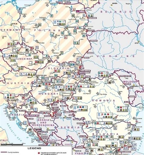 Mapa rozšírenia jedle bielej v strednej a južnej Európe