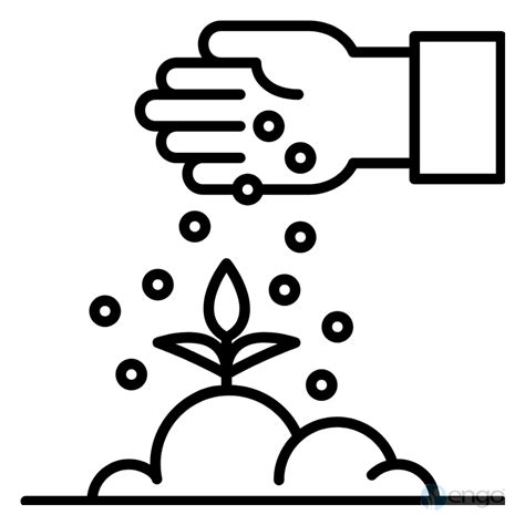 Schéma znázorňujúca proces aplikácie hnojiva na trávnik s dôrazom na rovnomerný posyp a následnú zálievku