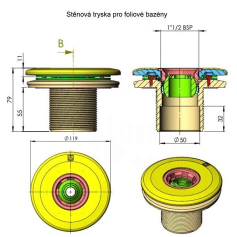 Schematické znázornenie inštalácie trysky do rotačného postrekovača