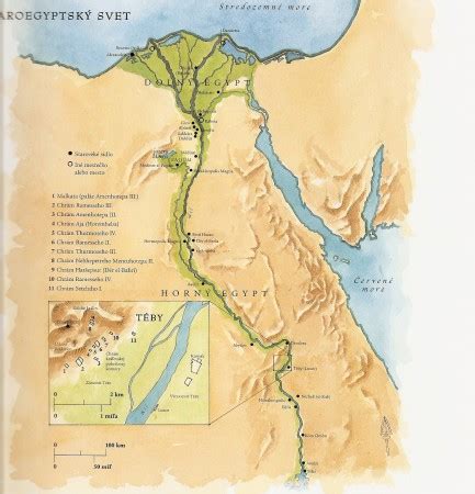 staroveká ilustrácia alebo mapa zobrazujúca oblasť starovekého Egypta