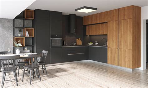 Tematické foto modernej kuchyne s nainštalovaným digestorom