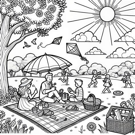 Ilustrácia: Ľudia na pikniku pod kvitnúcimi sakurami (Hanami)