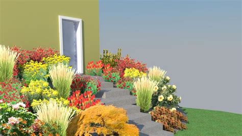 Vizualizácia plánu záhonu s rôznymi výškami rastlín