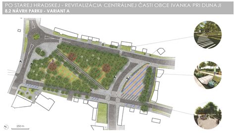 Mapa centra Piešťan s vyznačenou lokalitou revitalizácie zelene