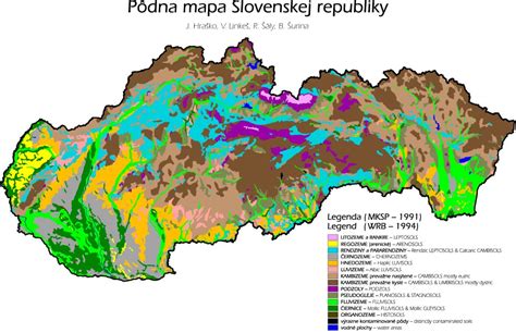 mapa pôdnych typov Slovenska s vyznačenými oblasťami vhodnými pre pestovanie