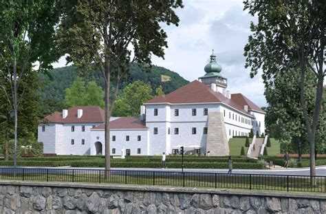 Vizualizácia exteriéru kaštieľa v Humennom s parkom