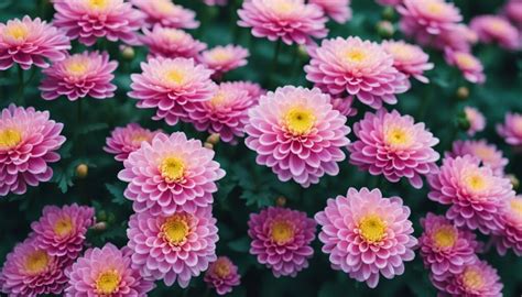 rozmanité druhy chryzantém v záhrade