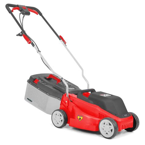Obrázok elektrickej kosačky bez pojazdu, ukazujúci jej ľahkosť a kompaktnosť