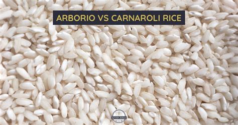 Detailný záber na zrnká ryže odrôd Carnaroli a Arborio na porovnanie