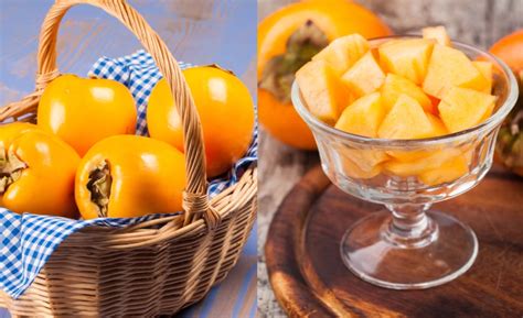 fotografia rôznych štádií zrelosti hurmikaki a ich využitia v kuchyni