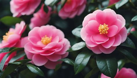 Schéma rôznych druhov kamélií a ich kvetov