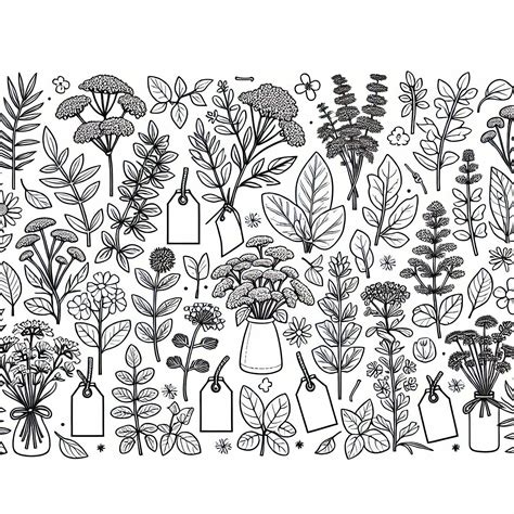 Ilustrácia znázorňujúca rôzne bylinky a doplnky