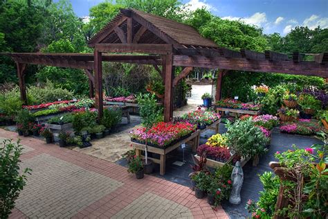 Thematic photo of a beautiful garden or garden center entrance