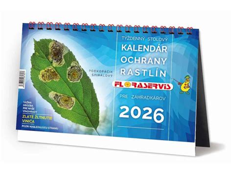 ukážka týždenného stolového kalendára ochrany rastlín s poznámkami