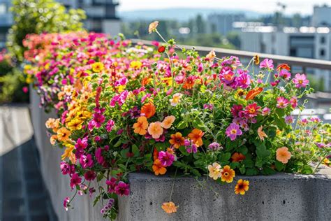 Farebné floxy pestované v kvetináčoch na terase