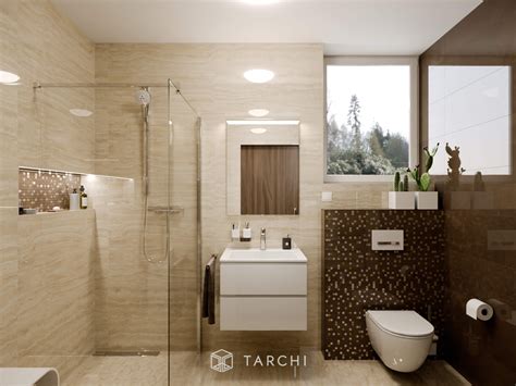 Ukážka modernej kúpeľne s kamenným obkladom a dlažbou