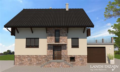 Fasáda rodinného domu s kamenným obkladom