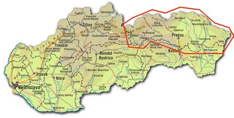 Mapa Prešovského kraja so zvýraznenými potenciálnymi oblasťami pestovania zemiakov