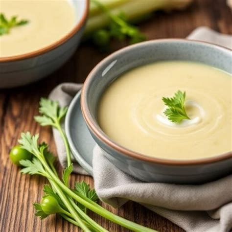 fotografia čerstvej zelerovej polievky a zelerovo-jablkového smoothie