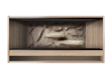 Ilustrácia terária s bambusovými výhonkami a kontrolou teploty a vlhkosti.